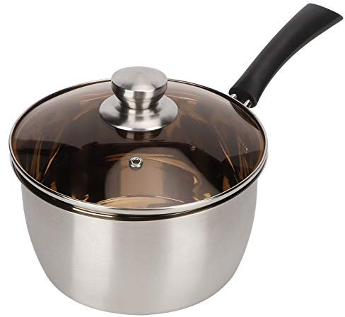 Alvinlite Milk Pot Small Soup Pot Thickened Composite Steel Non-Magnetic Single Handle Cooking Utensils 18Cm Small