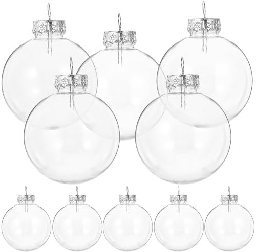 CLISPEED 20 Stücke Weihnachtskugeln Ornamente Füllbare Durchsichtige Kunststoff Weihnachtskugeln Transparente Kugel Ornamente Weihnachtsbaum Hängende Anhänger 3. 15/80Mm für Weihnachten