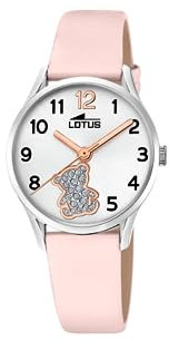 LOTUS Orologio Bambini 18406/F Junior Collection cassa di Acciaio inossidabile 316l Silver cinturino in Pelle Rosa