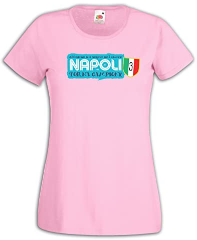Settantallora - T-Shirt Donna Rosa Maglia con Grafica inspirata Napoli scudettato Campione 2023 Taglia S