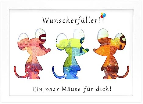 Frexpor Wunscherfüller Geldgeschenk Verpacken Bilderrahmen, Originell Geld Geschenk für Geburtstag, Jugendweihe, Hochzeit, Reisen, Konfirmation für Männer als auch für Frauen, DIN A5 (Weiß)