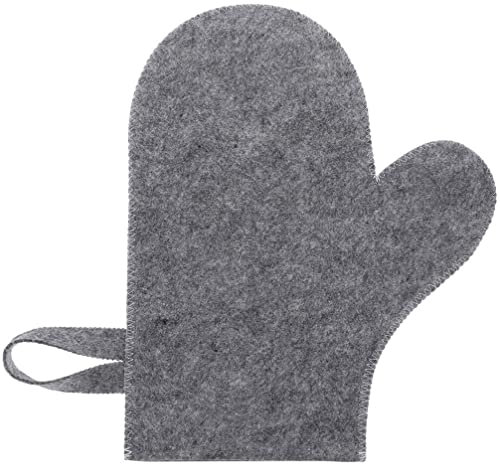 Yardwe Saunahandschuhe Saunahandschuh Filz Spa-Handschuh Sauna-Rücken-Peeling-Handschuhe Peeling-Handschuhe Dusch-Luffa-Schwamm Hitzeschutz Grau