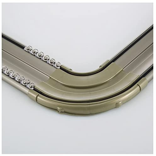 PhIree Ensemble de Rail de Rideau Monté Au Plafond, Rail de Rideau Double En Alumi1M-5M/3Ft-13.1Ft, Rail de Rideau de Chambre Pour Camping-Car,E Vitrée, Rideau de Douche/Rose Gold/Connectors