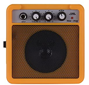 HUIOP Mini amplificateur de guitare 5 W haut-parleur avec entrées 3,5 mm et 6,35 mm sortie 1/4 pouces prend en charge le réglage de la tonalité du Volume Overdrive,ampli guitare occasion ampli guitare