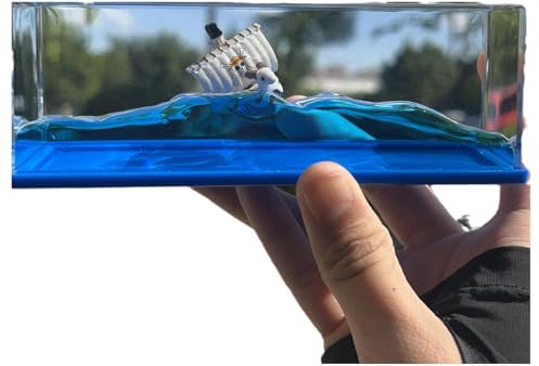 Bandai Hobby Modèle de Bateau One Piece - Going Merry,Bouteille de Dérive de Liquide,Modèle Fluide de Bateau en Acrylique,Soulagement du Stress,pour Ornement de Bureau de décoration