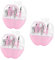 minkissy 3St Nagelknipser-Kit 8 in 1 Nagelfeile Nagelschneider Spiegel geschenkset Werkzeuge zum Trimmen von Fingernägeln Rostfreier Stahl einstellen Schermaschinen Rosa