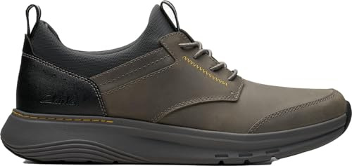 Clarks Men's Motion Trek Ez Sneaker, Grey Leather, 8.5 UK