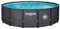 FUNSICLE Piscine Tubulaire Ronde Noire Ø 4,57m x h1,22m Noir/Gris tressé Noir/Gris tressé