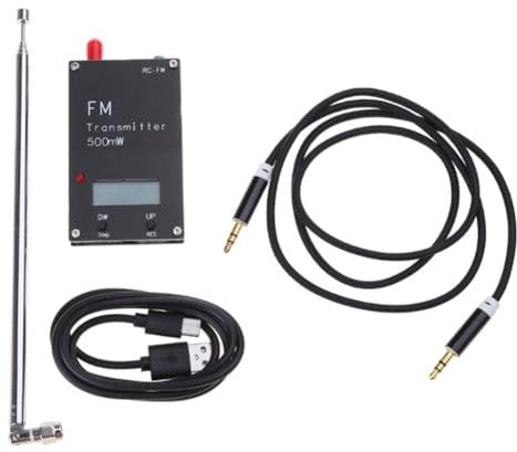 NONDK Trasmettitore FM Ingresso Stereo 500mW Trasmettitore FM Porta Tipo C per Parcheggio