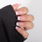 Maggidea French False Nails - 24pcs Strong Short Square Nude Press On Nails With Glue, White Tips Design, Acrylic Stick-On (Square-Pink)