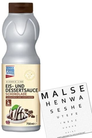 Eis Topping Schokolade 750 ml Flasche | Schokoladen Sauce für Eisdielen, Cafés, Restaurants | Ideal für Eisbecher & Desserts von EDEKA Foodservice + gratis Lebensmittel-Discounter Bierdeckel