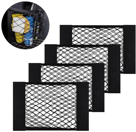 4 Piezas 40x25cm Red Maletero de Coche,Extensible Red Maletero Coche para Respaldos de Asientos de Coche,Universal Organizador Coche Accesorios Coche Interior para Camión SUV (40x25cm/4Piezas)