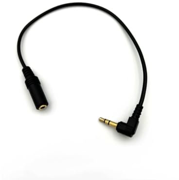 Qczhiwen 3.5mm Audio Cable, 30cm 90 Degree Angle 1/8 TRS Male to TRS Female Stereo Jack Audio AUX Cord for Headphone, Car, Home Stereo