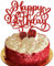 Gyufise 1Pcs Happy Birthday Cake Topper Glitter Cake Pick for Celebrating Anniversary Party Cake Decorations Supplies Red