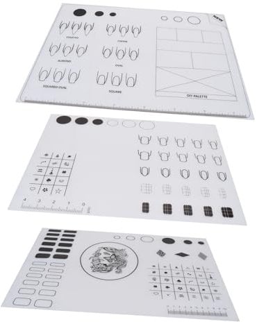PLAFOPE 3pcs Nail Sticker Coloring Pads Nail Art Mats Stamping Plates Silicone Manicure Mat