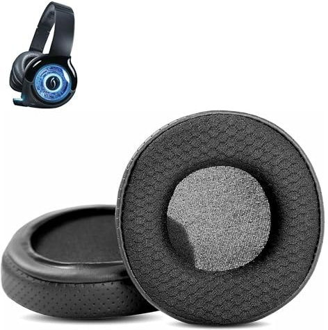 XRHTONG Robuste und atmungsaktive Ersatz-Ohrpolster, kompatibel mit PDP Afterglow PL9930 Prismatic PL9929R Universal Wireless Kopfhörern, Ohrpolster (Gepresstes Leder/Robuster Stoff