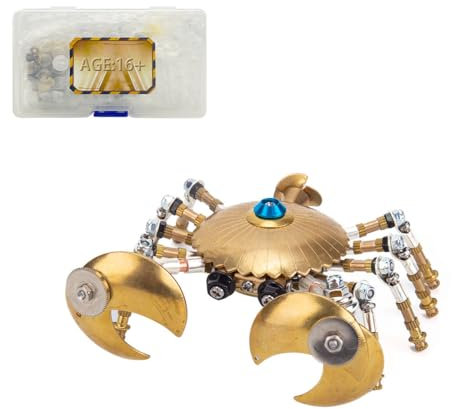 TechnixLabz 3D Crab Metall-Puzzle, Steampunk Mechanisches Modell, Puzzle DIY Bastelset, Tolle Geschenke für Teenager Und Erwachsene (100+PCS)