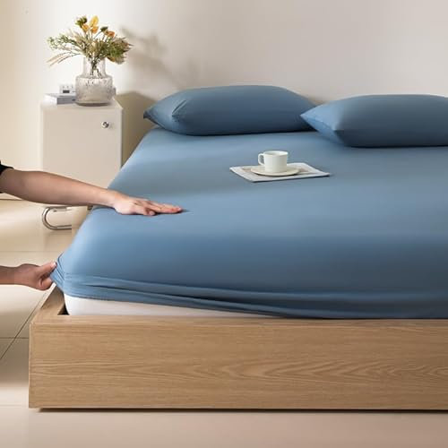 Wasserdichtes Baumwoll-Spannbetttuch für Standard-Matratzen und Luftbetten, atmungsaktiv, gesteppter Matratzenschoner, Bettwäsche, Dinosaurier-Druck, 134,6 x 200,7 cm, ideal für ältere Menschen und