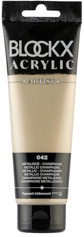 Blockx 60042BXC Acrylique Fine Semi-opaque et Satinée - Métallique - Champagne Pigment iridescent - 120ml