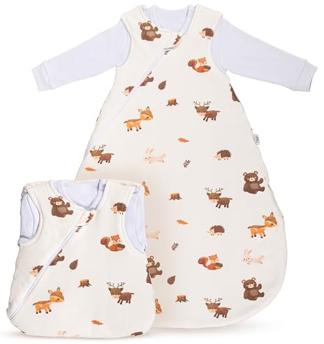 7clouds - Babyschlafsack für Neugeborene, 2-teilig & ganzjährig, 2.5 TOG Winter und Sommer, OEKO-TEX, Unisex 6-12 Monate