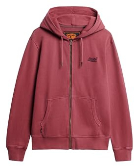 Superdry Herren Verwaschene Essential Kapuzenjacke mit Logo