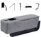 PLOTSAGE Removable Sofa Caddy, Couch Armrest with Cup Holder, Multifunctional Sofa Armrest, with Reading Light, Small Fan, Small Table, Wine Glass Stand,Grey