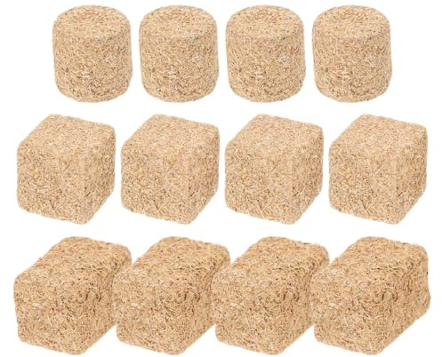 Veemoon 12 Stück Strohballen Mini Heuballen Für Basteln Puppenhaus Bauernhof Micro Landschaft Deko Zubehör Hamster Kaninchen Meerschweinchen Stroh Puppenhaus Zubehö