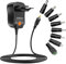 Adaptador de Corriente CA/CC Universal de 12 W (3 V, 4,5 V, 5 V, 6 V, 7,5 V, 9 V y 12 V), Transformador de Potencia conmutado con 8 Conectores de CC para electrónica doméstica, máx. 1000 mA