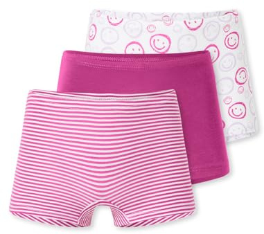 Schiesser Mädchen 3 PACK Unterwäsche Shorts hohe Passform - 95/5 Organic bio Baumwolle - Größe 92 bis 140