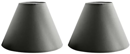2PK Voltico Adjustable 9 Inch Fabric Coolie Lampshade for Table and Floor Lamps Modern Light Shade (Grey)