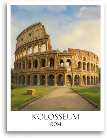 favplace Poster mit Städtemotiv Kolosseum Rom Premium Kunstdruck - Stadtposter bzw. Reiseposter DIN A4 bis A1 - Leinwand Städtposter - Wandbild A2