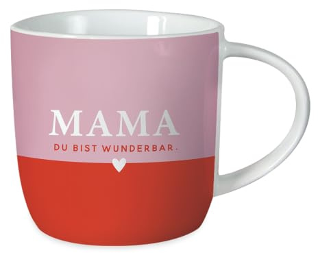 Grafik-Werkstatt Kaffeetasse - Mama - aus Porzellan, 300 ml | Kaffeebecher mit Spruch oder Smiley-Motiv – lebensmittelecht, spülmaschinen- und mikrowellengeeignet