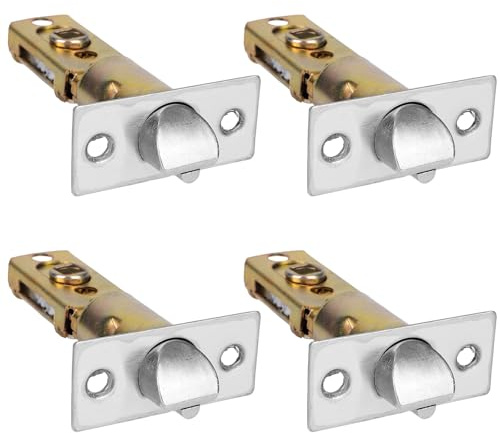 4pcs Adjustable Deadbolt Latch 60/70mm(2-3/8 or 2-3/4), Zinc Alloy Universal Replacement Internal Door Latches Durable Door Knob Parts for Lever Handles & Knob Tubular Mortice Barrel Locks Catches