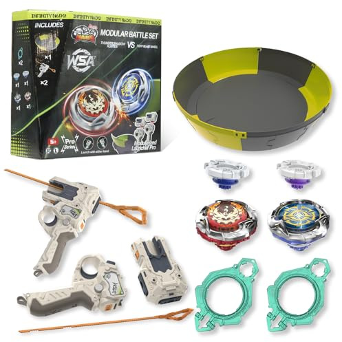 INFINITY NADO S7 Arena Set 2 Modular Launchers – 2 Metal Tops 5+