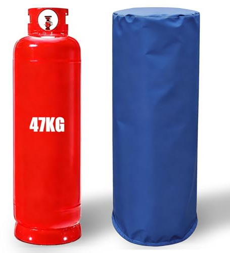 Cover for 47 kg gas bottle, 420D Oxford fabric, full cover, 120 x 42 cm, waterproof, windproof and UV-resistant, gas bottle cover for outdoor use, royal blue (1)