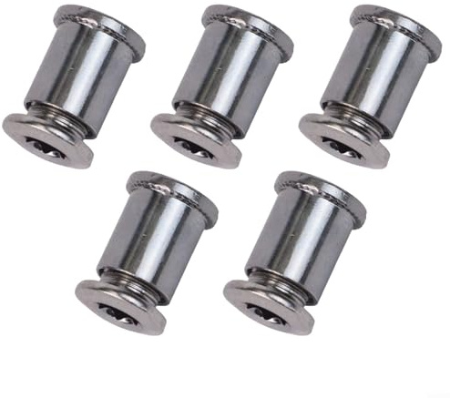 Tornillos para platos de bicicleta de acero inoxidable para bielas - Juego de 5 piezas, compatibilidad con pernos individuales/dobles/triples, plateado (B)