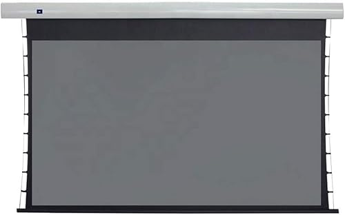 Pantalla de proyector motorizada tensada, pantalla de proyección 4K Ultra HD 16:9, pantalla de rechazo de luz ambiental ALR negra para cine en casa