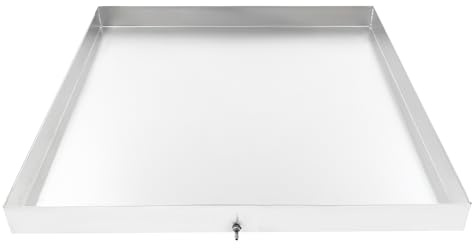 Bac d'égouttement, Bac Récupération Eau Machine À Laver Inox 304 81 X 76 X 6,3 Cm,Adaptateur Drainage Anti Fuite Sèche Linge Lave Vaisselle Réfrigérateur Climatiseur Sol Protection - Argent