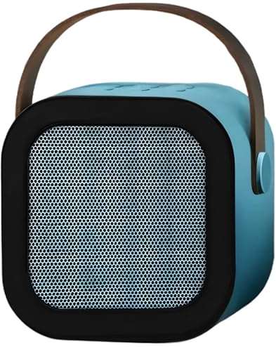Mini Karaoke Machine for Little One, Portable Wireless Speaker with 2 Wireless Microphones, Little Mind Karaoke Machine Toys, Colorful LED, Long-Hour Playtime, Blue