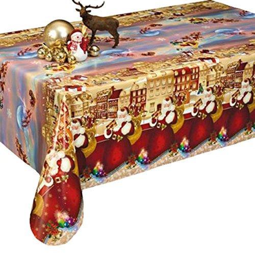 Ilkadim Wachstuch Tischdecke 110cm X 140cm Motiv auswählbar, abwaschbar (Weihnachten 25b)