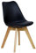 WOLTU Esszimmerstuhl mit Massivholz Beinen, Skandinavische Küchenstühle, Retro Design, Sitzfläche aus Kunstleder, bis 150 kg belastbar, Schwarz