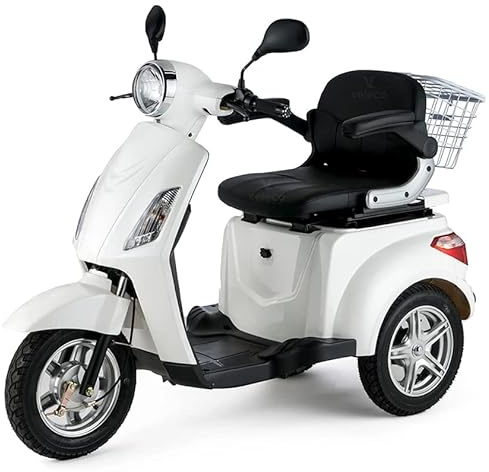 Veleco ® Zt 15 Classic 3-Wheel Mobility Vehicle with High Capacity Battery (45-60 Km), Full Suspension, Led Lighting and Extra Mobility Device Rain Cover