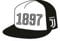 Juventus Turin Offizielles Cap, Basecap, Snapback 1897 in Schwarz/Weiss