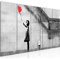 Runa Art Wandbild XXL Banksy Ballon Girl Loft Wohnzimmer 200 x 80 cm Red 5 Teilig - Made in Germany - 301655a