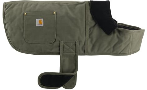 Carhartt Firm Duck Isolierter Hundemantel, Armeegrün/Messing, Größe M