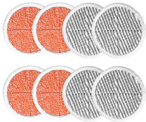 KEEPOW Mop Cleaning Pads Ersatz für Bissell Spinwave 20522 2039A 2124 (4 Orange + 4 Grau)