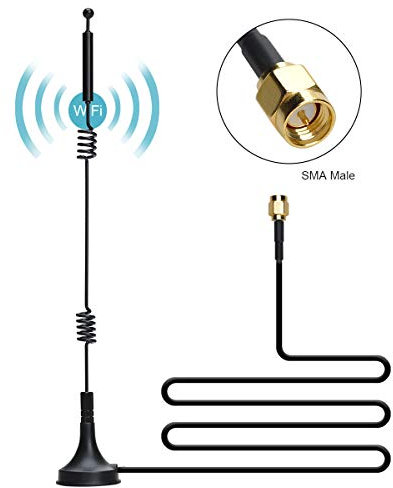 COVVY Dual-Band Magnetische Antenne, 12 DB, omnidirektionale 2,4 G, 5 G/5,8 G, Peitschenantenne – SMA-Stecker mit 3 m Kabel – Verlängerung für Überwachungskamera, IP-Kamera, FPV-Drohne