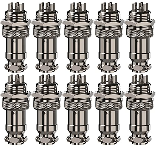 Clyxgs CLDIY GX16 6 Pin Panelmontage Rund Metall Aviation Stecker Adapter Männlich Weiblich Stecker Metall Buchse (10 Stücke)