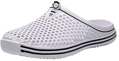 Yowablo Hausschuhe Baumwolle Pantoffeln Slippers Plüsch Pantoffeln Wärme Hausschuhe rutschfeste Slippers Badelatschen Badeslipper Riemchensandalen Slipper (45 EU,Weiß)