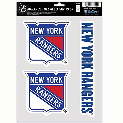 Wincraft New York Rangers Multi-Use NHL Aufkleber-Set (3 STK.)